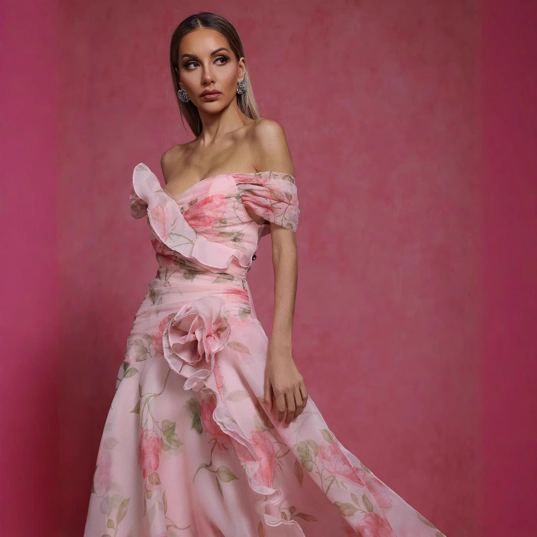 Feminint Maxikjole med Blomsterprint fra LuneStil