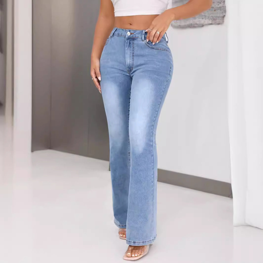 Sofistikerede Bootcut Jeans med Høj Talje og Unikt Design