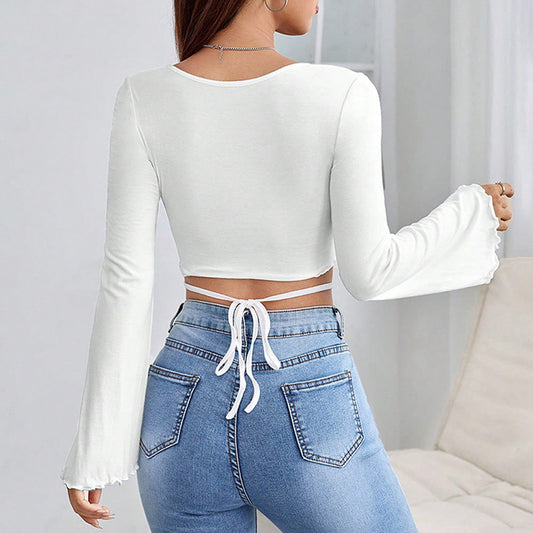 Cropped top til kvinder med fortryllende hjerteudskæring