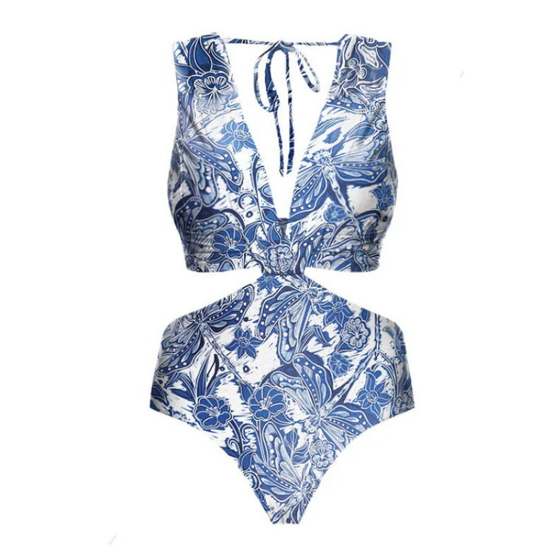 Snyggt Badset med Finstämd Sarong och Blommönster