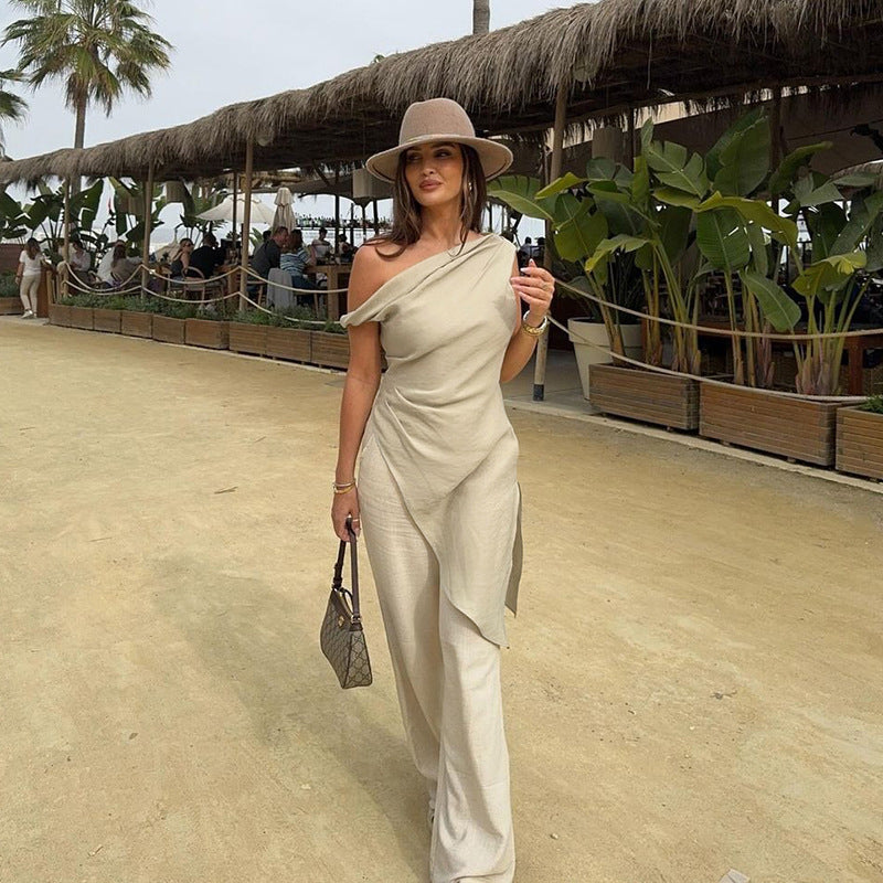 Asymmetrisk Wrap-top i Stilren Design