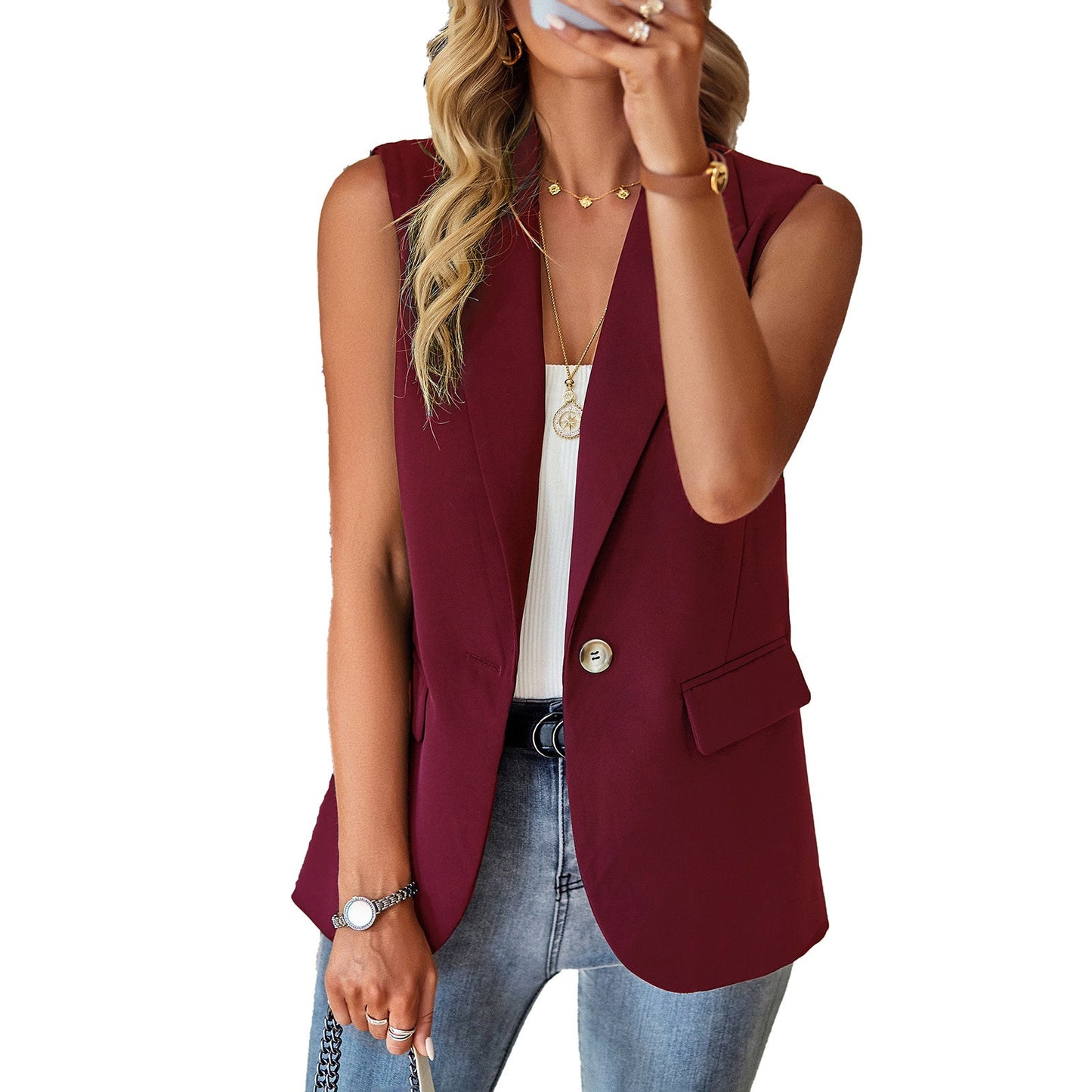 Elegant utan ärmar Blazer för en sofistikerad stil