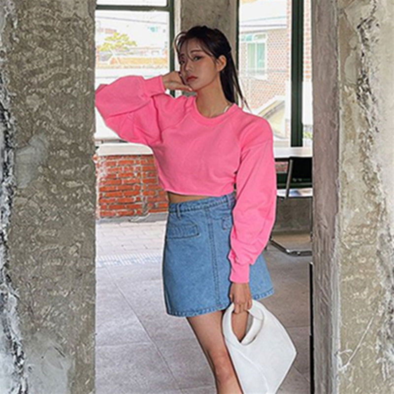 Cropped Sweatshirt til Damer med Luftige Ærmer
