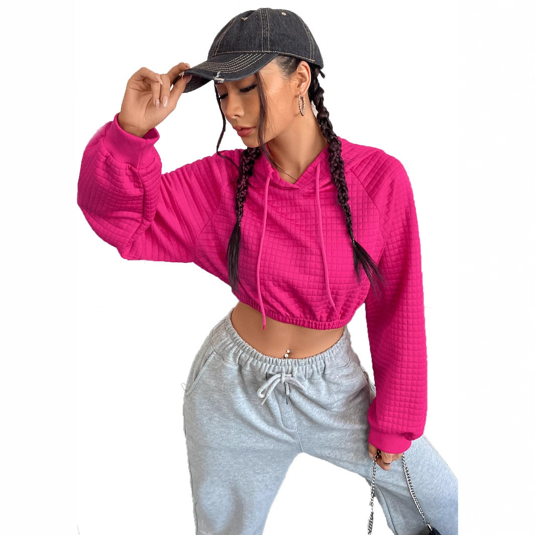 Stilfuld cropped Hoodie med raffineret struktur