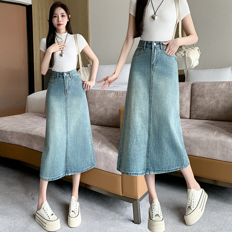 Elegant Maxi-Jeansskørt med feminint snit