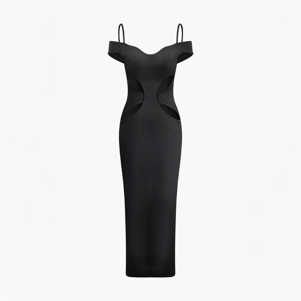 Feminint Cut-Out Maxikjole med Elegante Detaljer