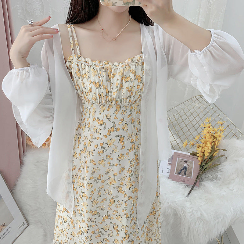 Elegant chiffonbluse med voluminøse detaljer