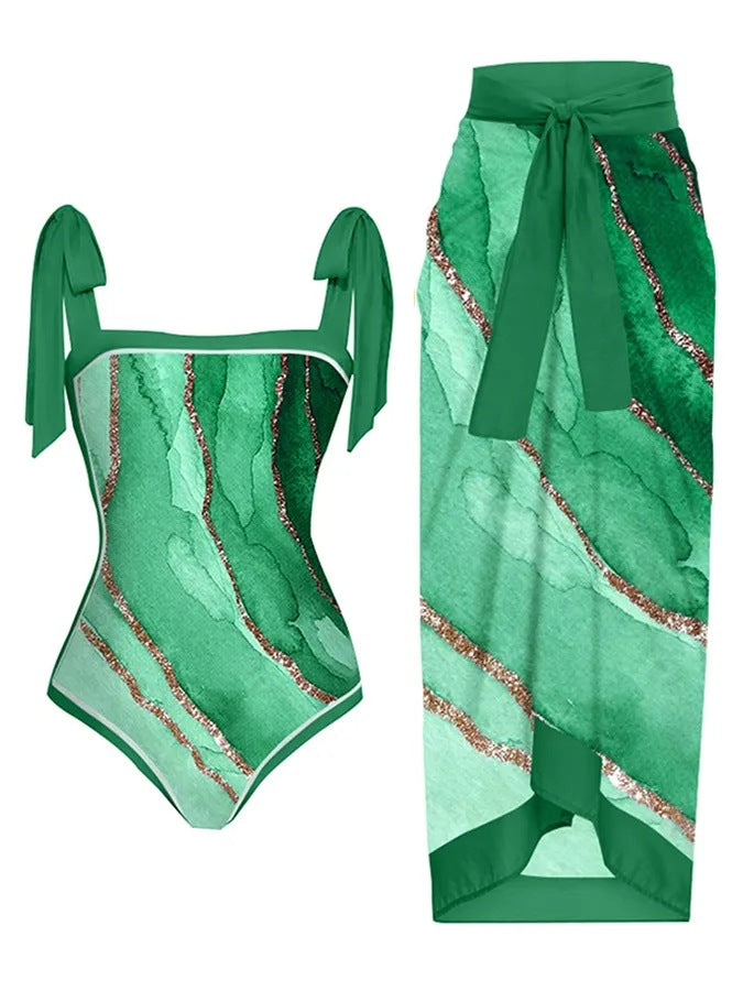Elegant Badhälsning Set med Chic Knytdräkt