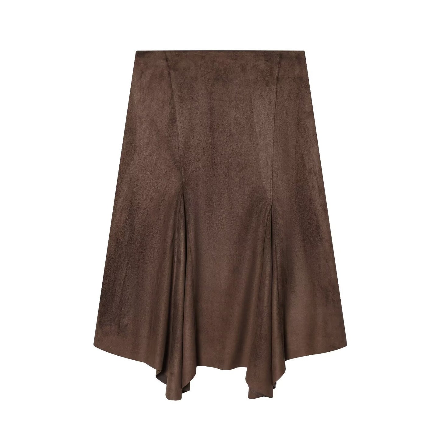 Elegant A-linjeformad kjol i mjukt mockaimitation