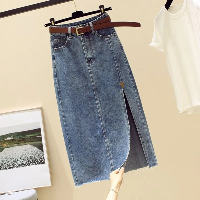 Elegant Maxi-Jeansskørt med feminint snit
