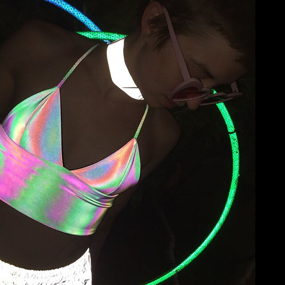 Glamorös Cropped Bralette med Glittrande Finish