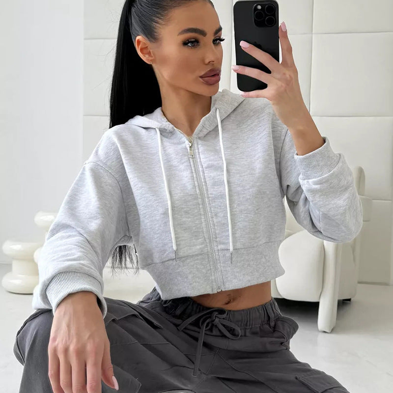 Cropped Zip-Hoodie i Urban Chic fra ModeFusion