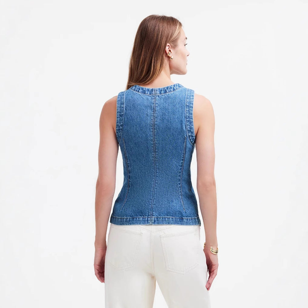 Klassisk Denim-vest til den moderne kvinde