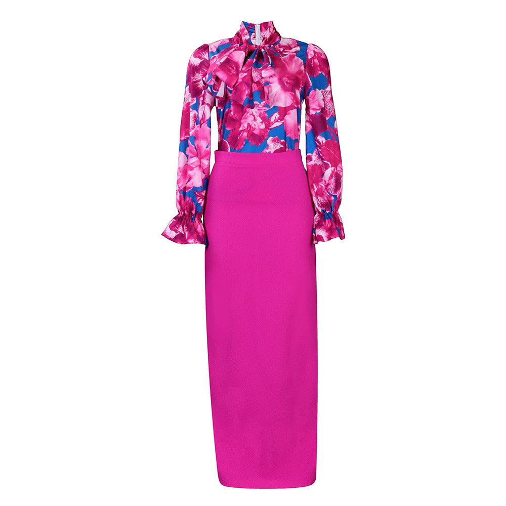Elegant Bluse med Flatterende Rynker og Blomsterprint