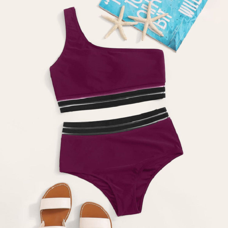 Elegant asymmetrisk bikini-set för kvinnor