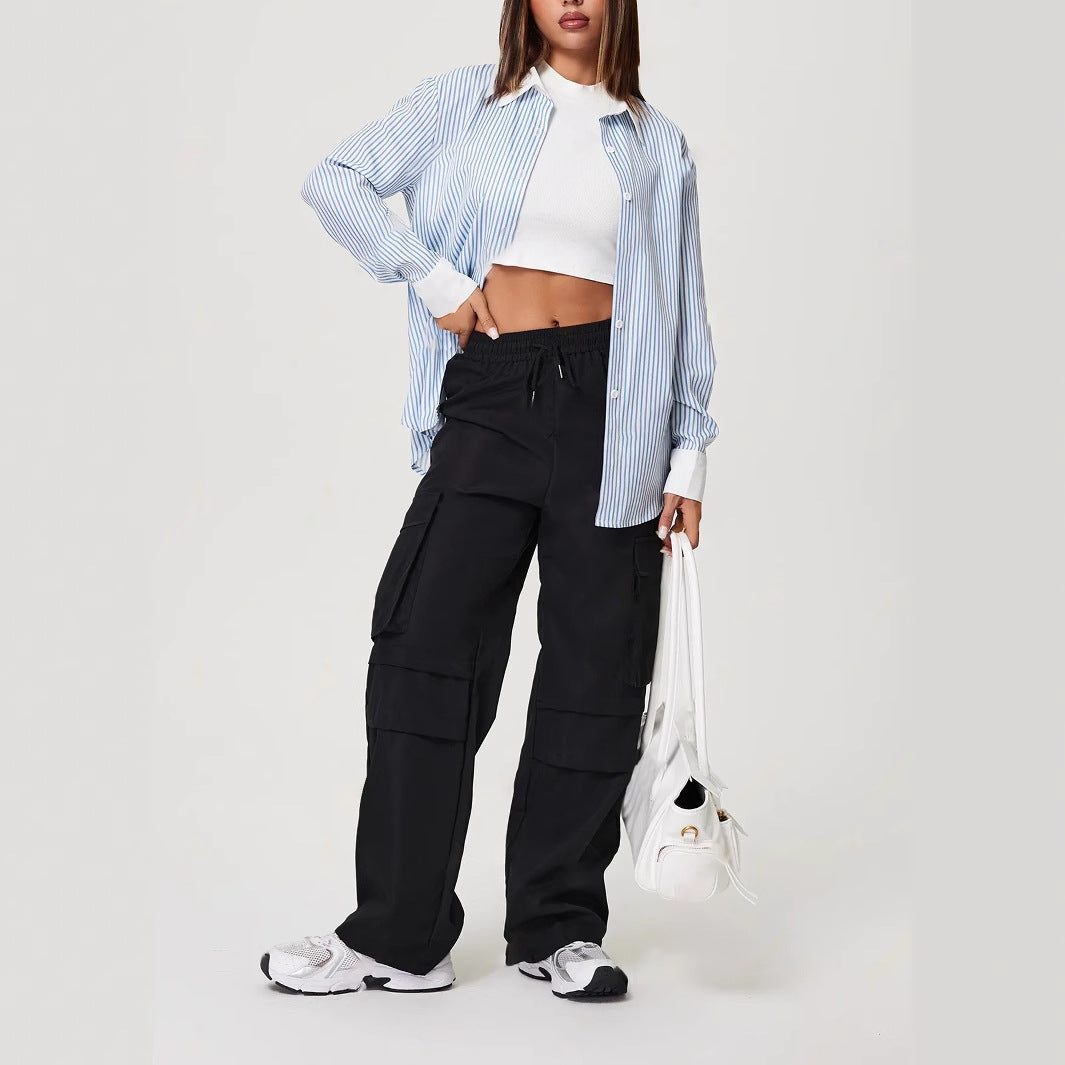 Stylish Cargo-Bukser til Kvinder med Justerbar Talje