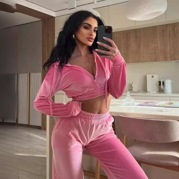 Elegant Fleece-Loungewear-Set til Kvinder