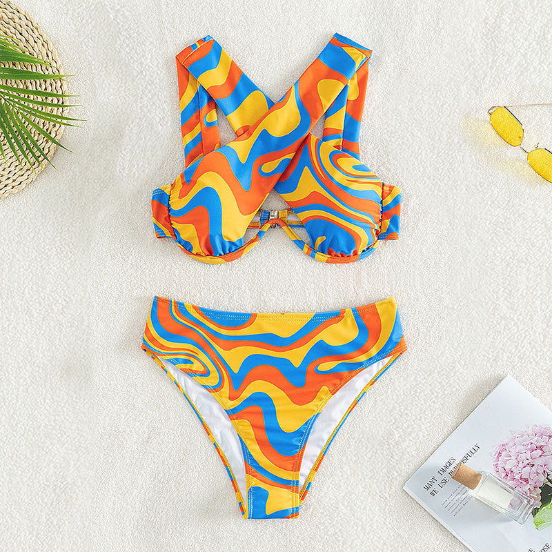 Asymmetrisk Bikini-Set för en Tidlös Strandlook