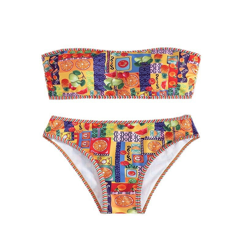 Stilren Bandeau-Bikini med Färgglatt Mönster från Solara