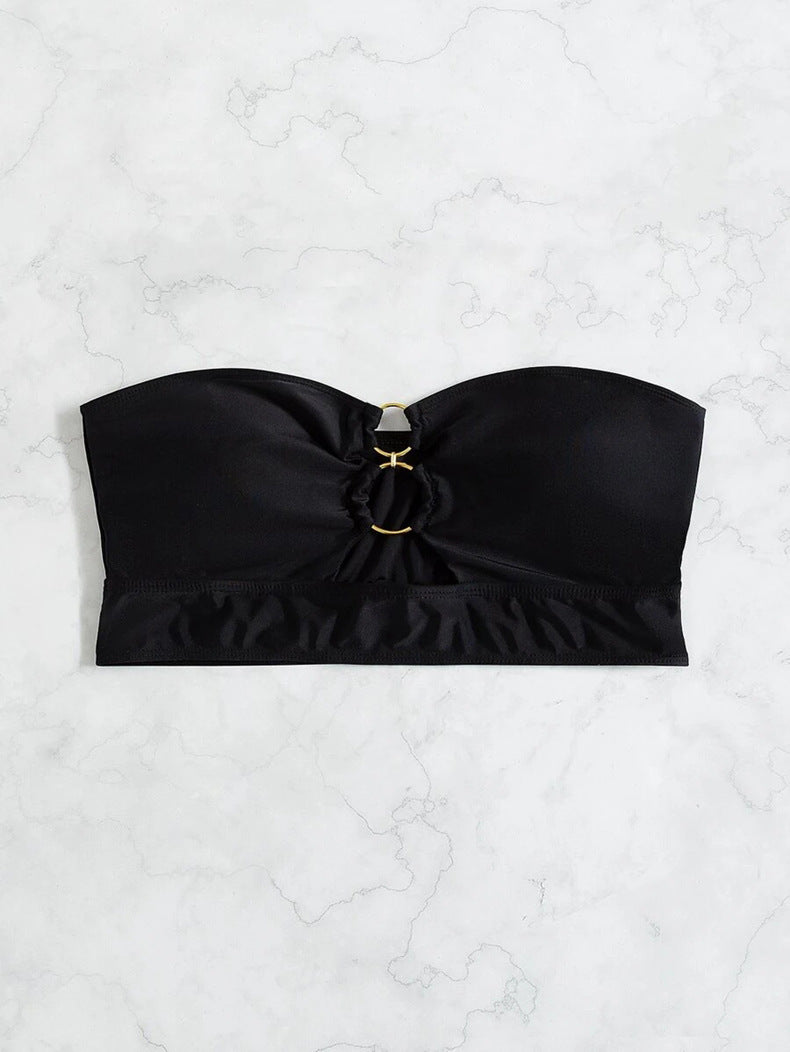 Eleganta Bandeau-Bikiniöverdel med Trendigt Ringdetalj