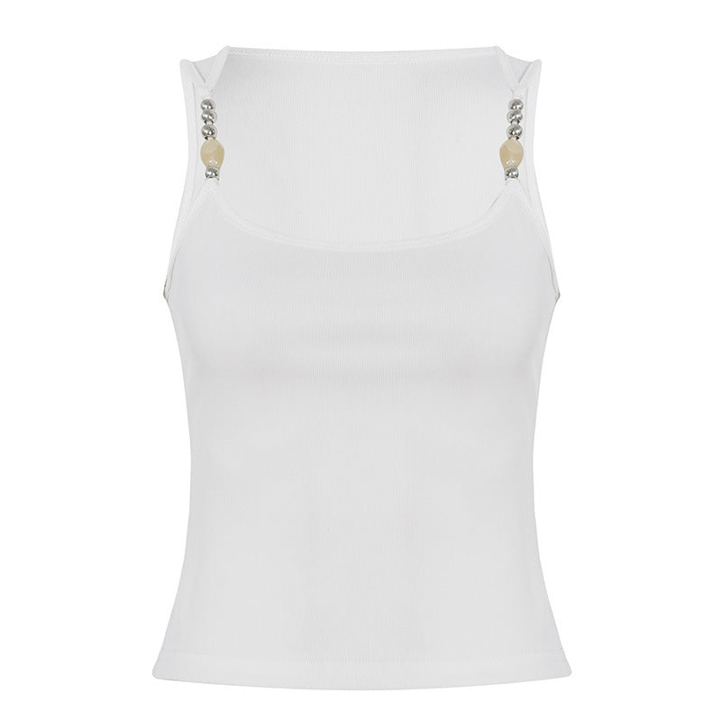 Asymmetriskt Cropped Top med Justerbara Axelband