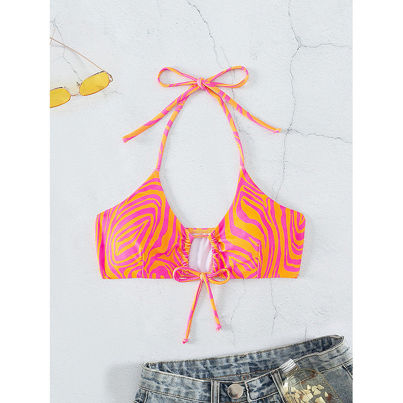 Feminint Bandeau-Bikiniöverdel med Djärvt Zebra-Mönster