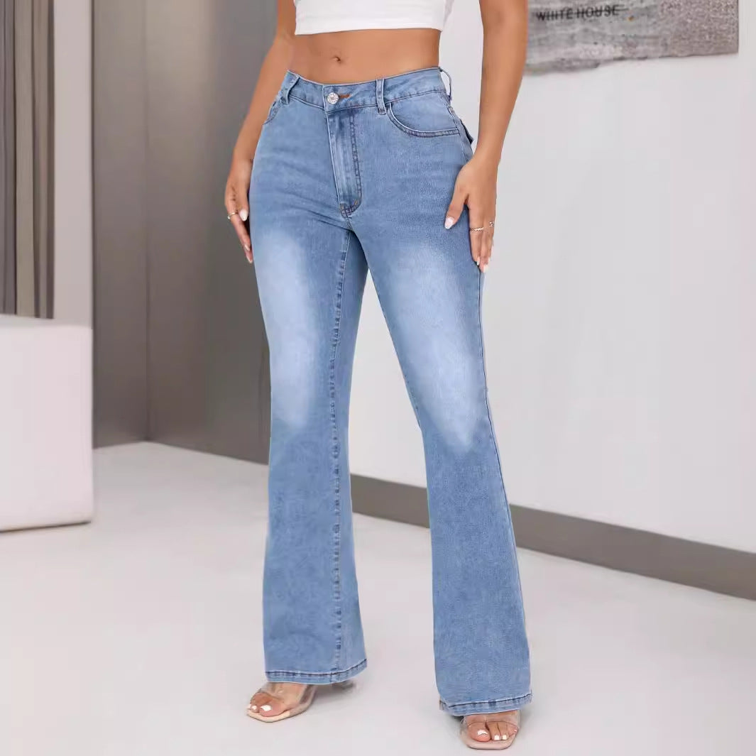 Sofistikerede Bootcut Jeans med Høj Talje og Unikt Design