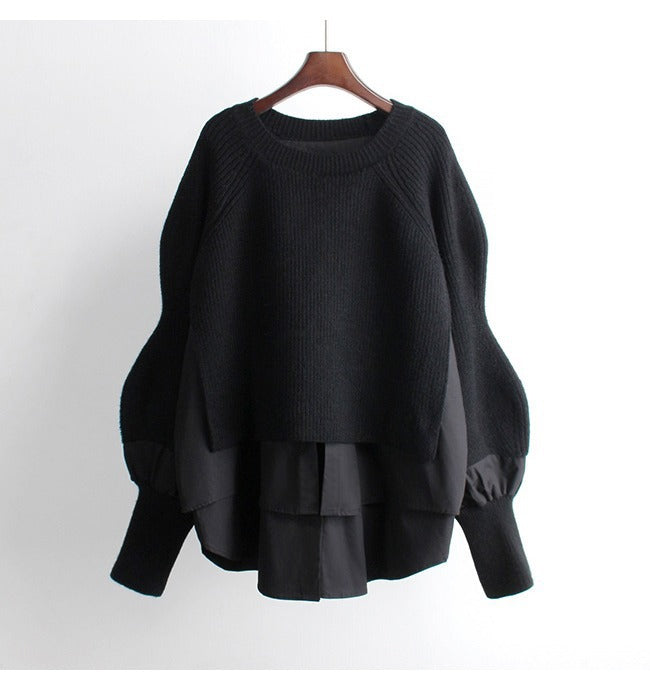 Stilfuld cropped pullover med unik lag-på-lag effekt