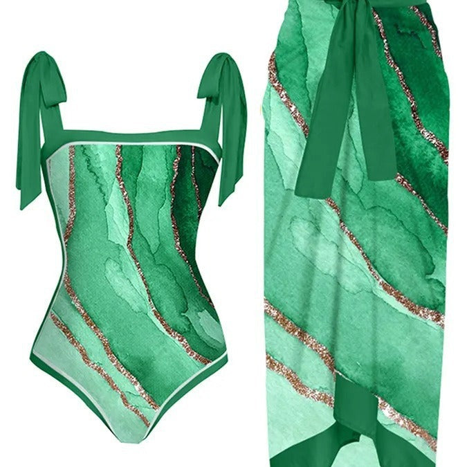 Elegant Badhälsning Set med Chic Knytdräkt
