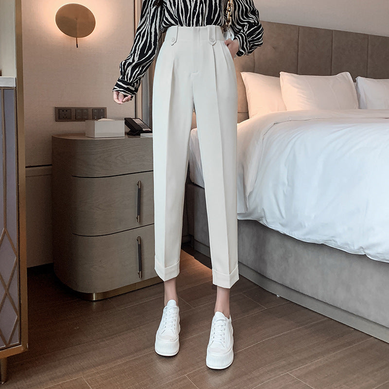 Feminine Chinobukser med Høj Talje og Stilfulde Detaljer