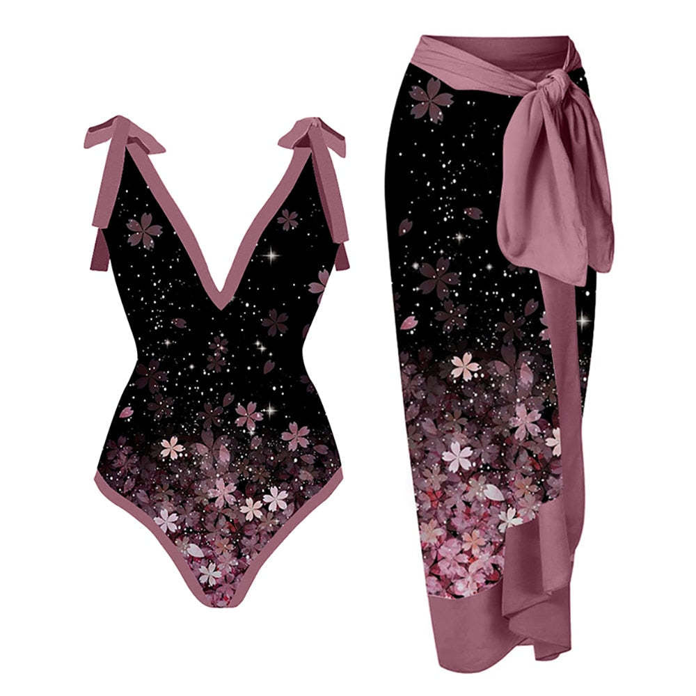 Elegant Badhälsning Set med Chic Knytdräkt