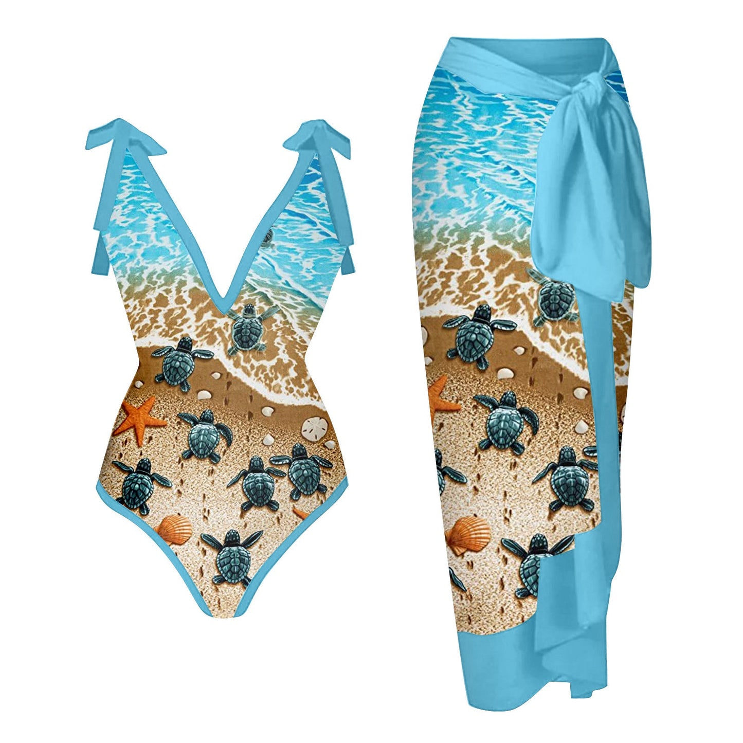 Elegant Badhälsning Set med Chic Knytdräkt