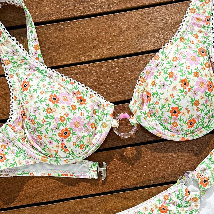 Blommig Bikini-Set för den Stilmedvetna