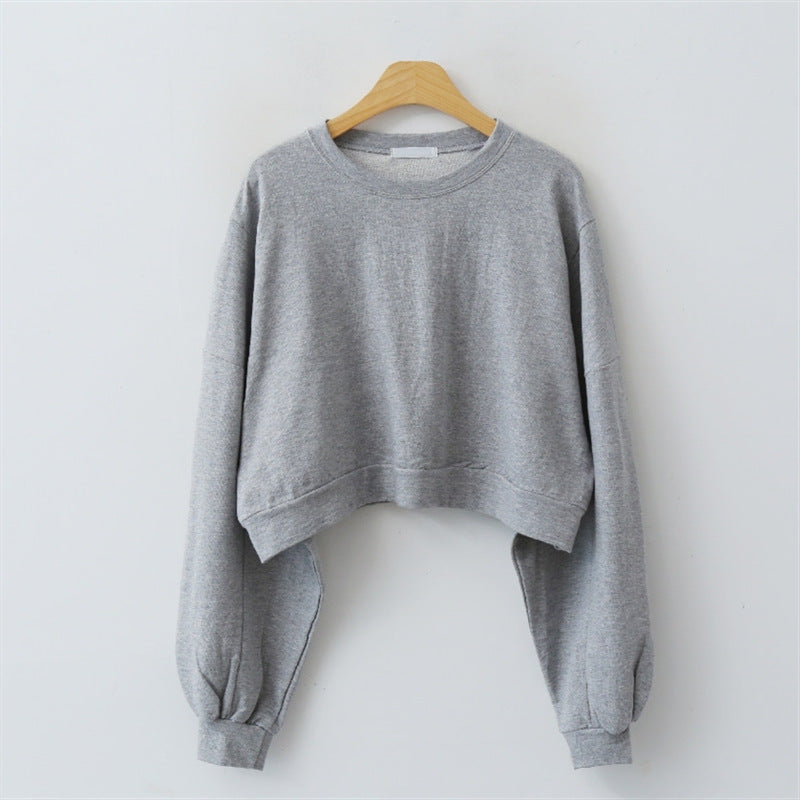 Feminin cropped Pullover med bløde ærmer