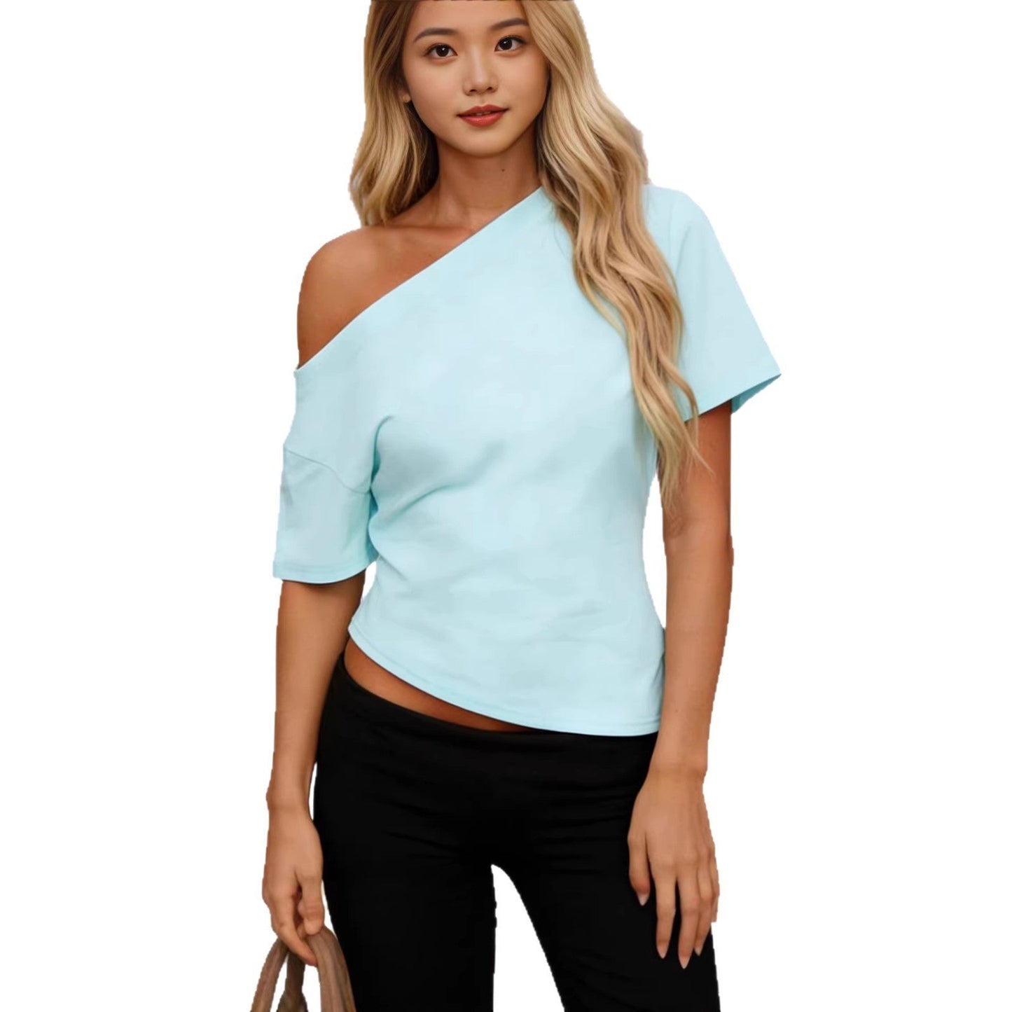 Asymmetrisk Top med Off-Shoulder Design för Trendiga Kvinna