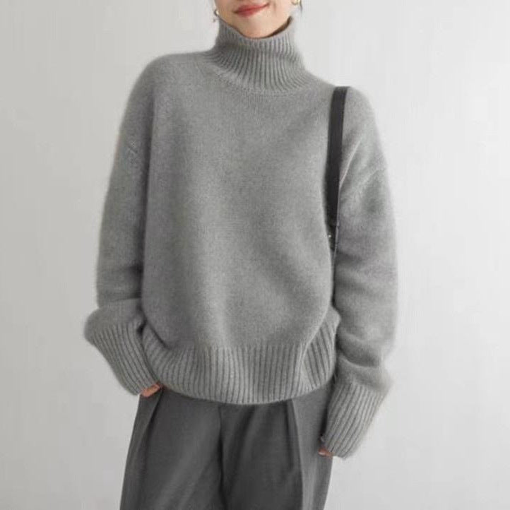 Elegant Rullekrave Sweater i Luksuriøs Uld