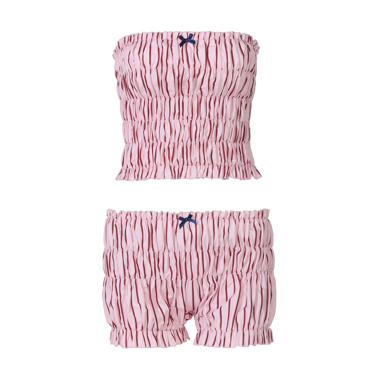 Bandeau-bikini-set för kvinnor med volanger och justerbara band