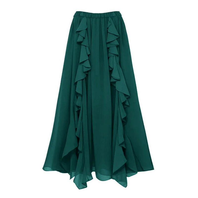 Elegant Badset för Kvinnor med Voluminösa Ryscher och Flödande Kappa