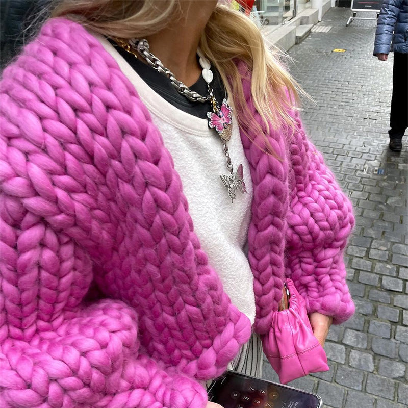 Feminine Chunky Stickad Tröja från StyleAura