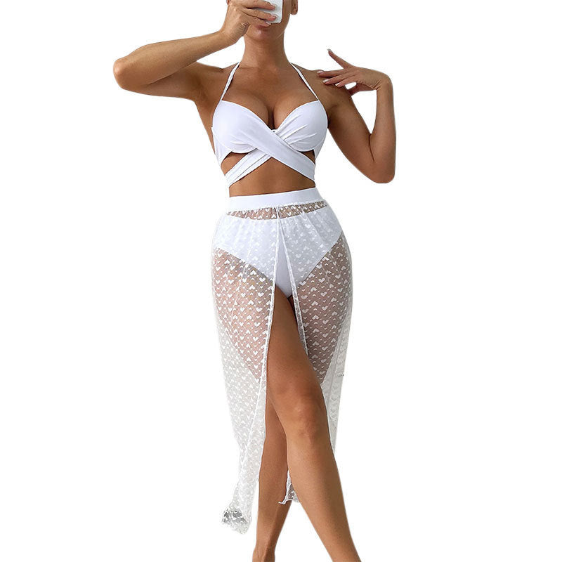 Elegant Bikiniset med Stilrent Knyt-Och-Maxiklänning