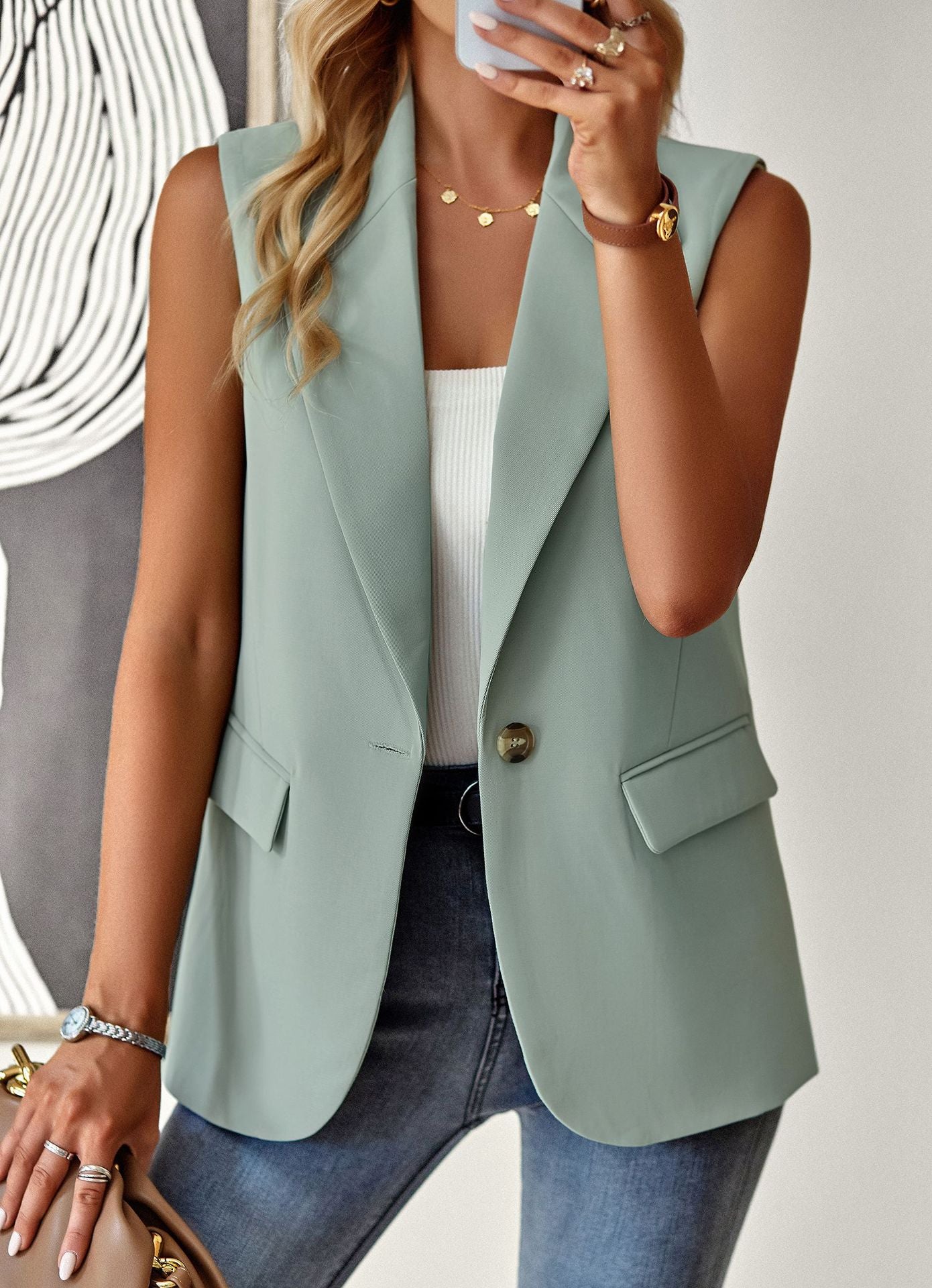 Elegant utan ärmar Blazer för en sofistikerad stil