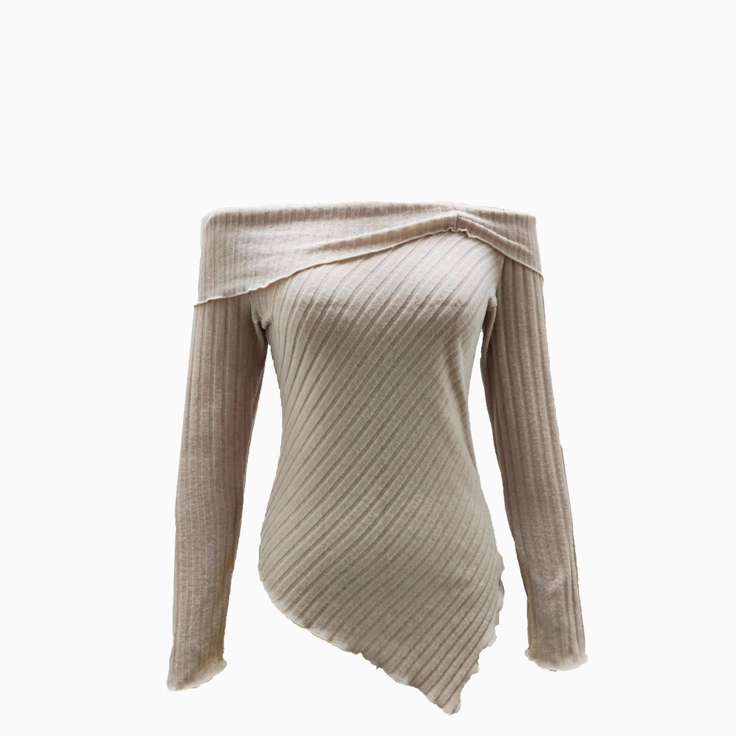 Feminint Asymmetrisk Top med Avslappnad Stil