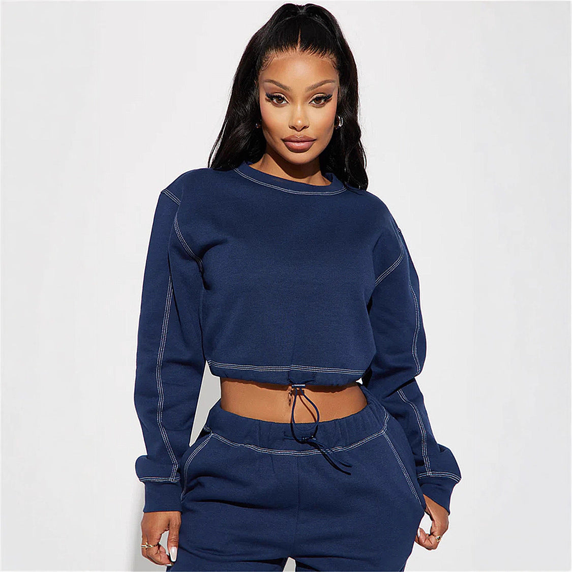 Stilfuld cropped Sweatshirt med lynlås til kvinder
