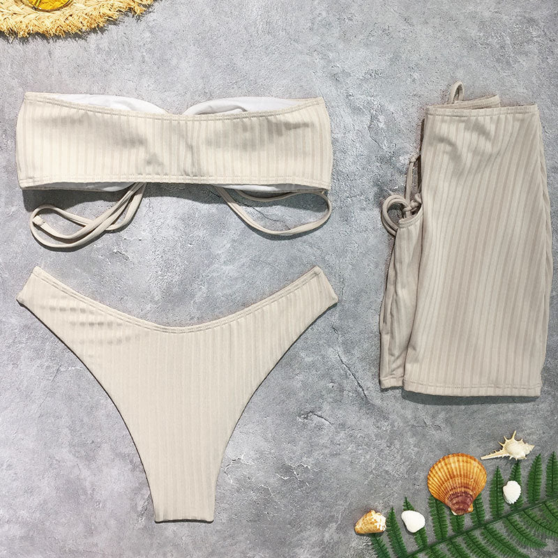 Snyggt Bandeau Bikini Set för Modemedvetna Kvinna