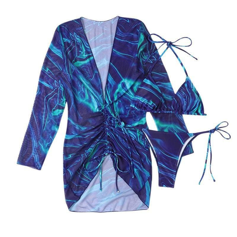 Snygg Baddräkt med Transparent Strandkimono