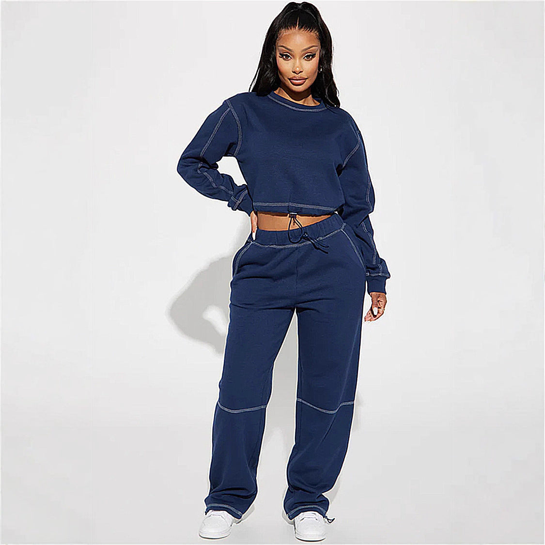 Stilfuld cropped Sweatshirt med lynlås til kvinder