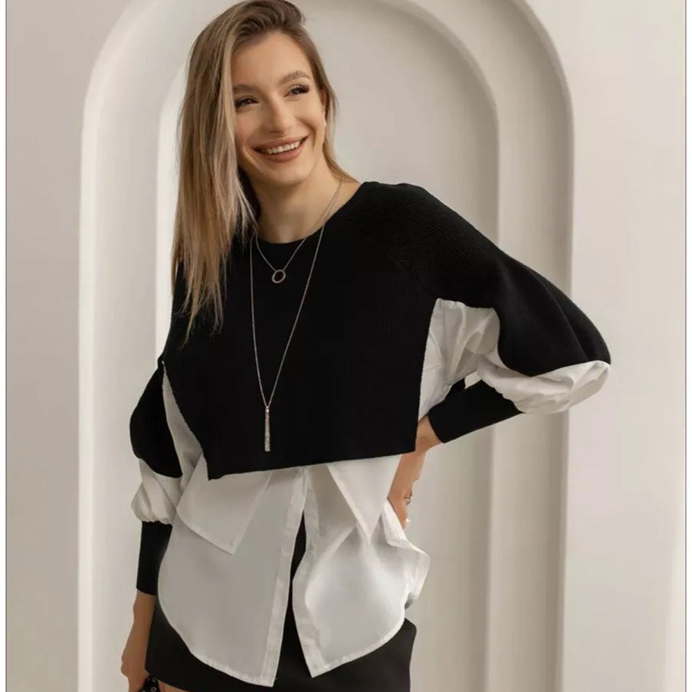 Stilfuld cropped pullover med unik lag-på-lag effekt