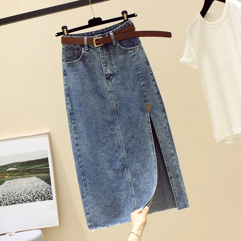 Elegant Maxi-Jeansskørt med feminint snit