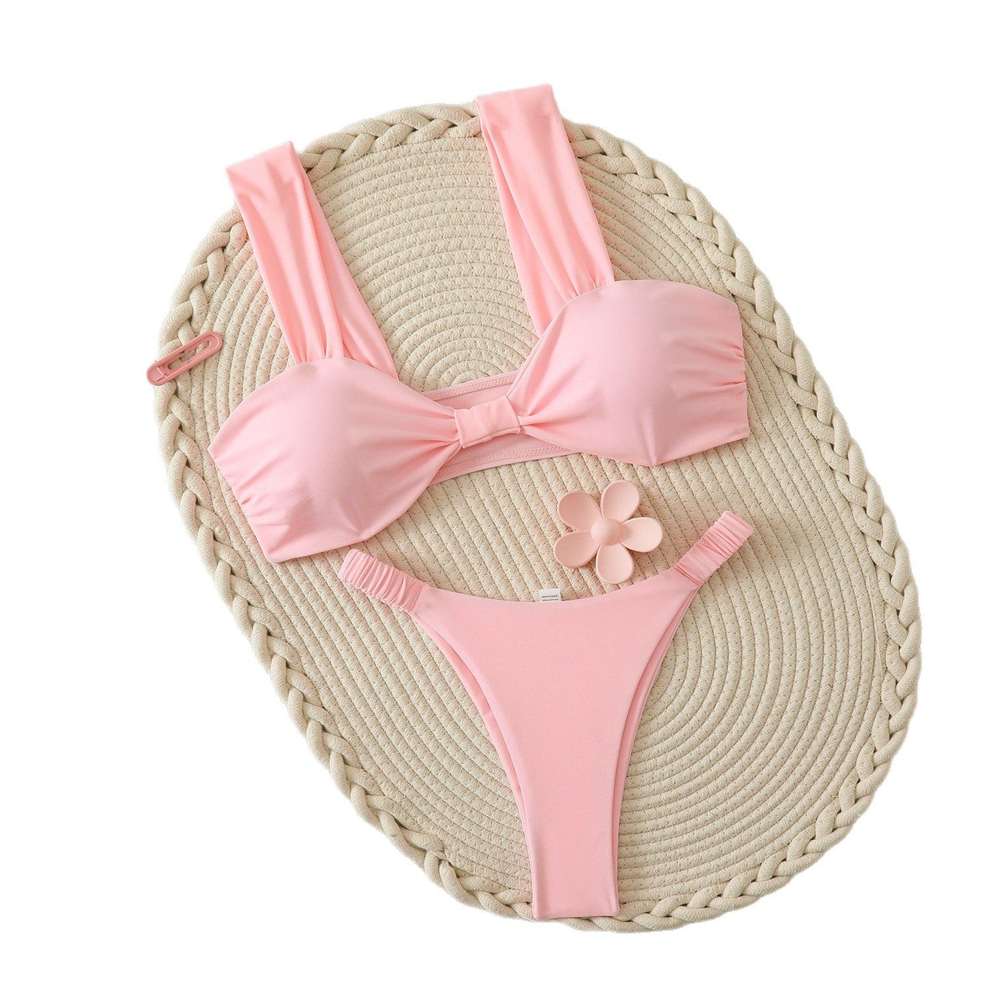 Stilren Bandeau-Bikini med Bredda Axelband