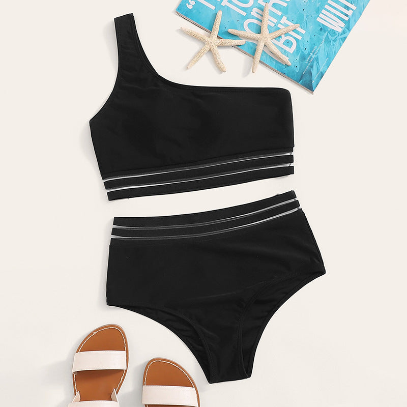 Elegant asymmetrisk bikini-set för kvinnor